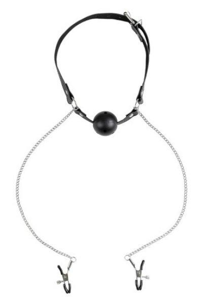 Virgite Nipple Clamps With Mouth Gag