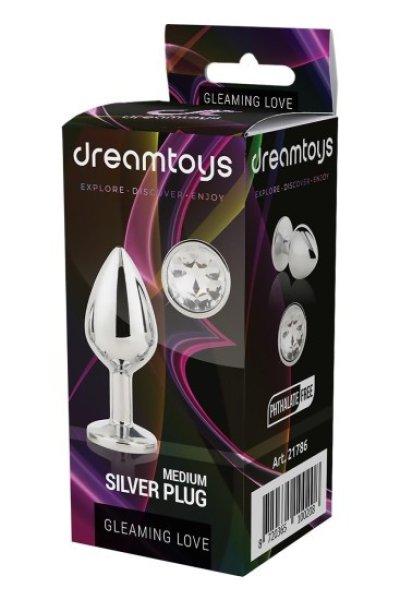 Dream Toys Gleaming Love Plug Silver Medium