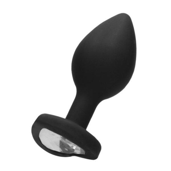Ouch! Diamond Heart Butt Plug Large Black