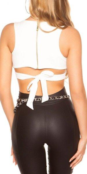  Divatos felső nyári crop top 158653 - krém M-L méret 
