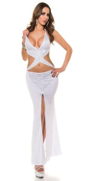 Elegáns hosszú női ruha 157782 - fehér XS-M méret 