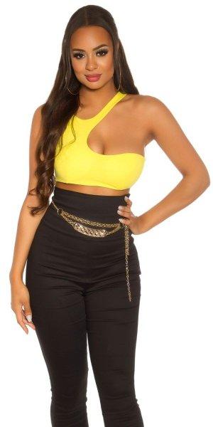  Divatos felső nyári crop top 158659 - sárga S-M méret 