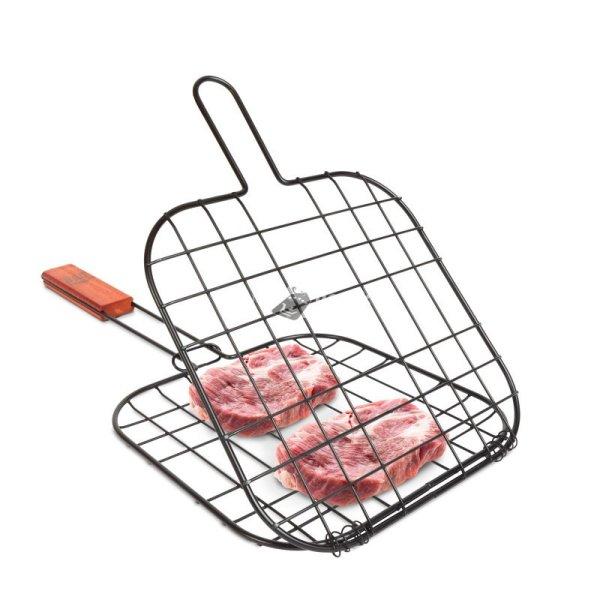 Hús grillező rács fa nyéllel