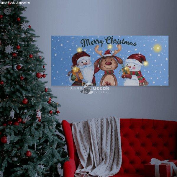 Merry Christmas karácsonyi LED hangulatkép, 70x30 cm
