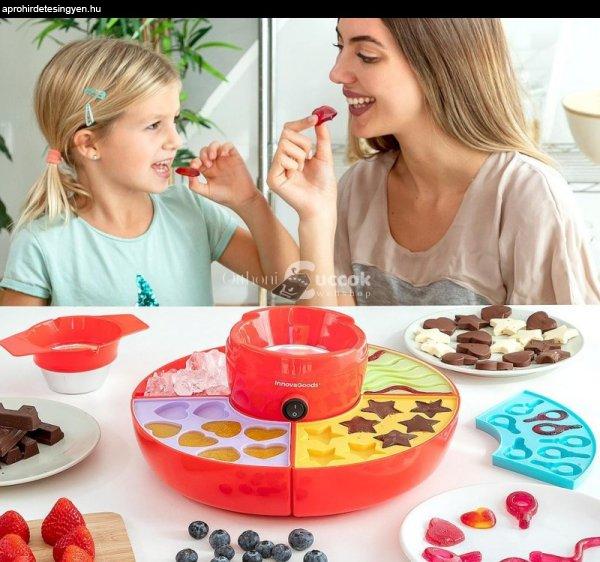 2 in 1 Gumicukor és csokoládéforma, fondü gép (InnovaGoods)