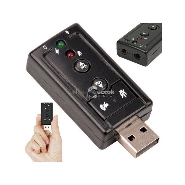 Hangkártya USB 7.1 mikrofon fejhallgató csatlakozóval