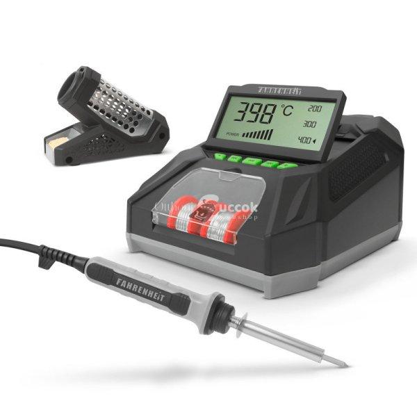 Fahrenheit Digitális forrasztópáka állomás - LCD kijelzővel, pákaheggyel,
ónnal és szivaccsal - 230 V