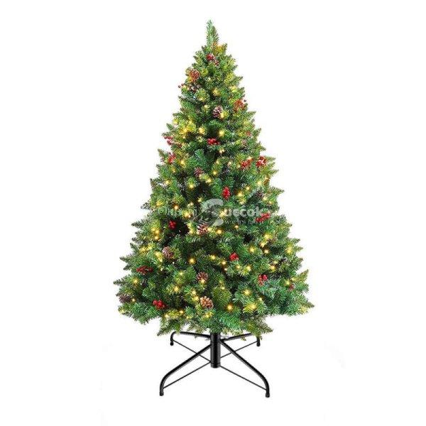 LED-es műfenyő melegfehér-100 LED-es, 120 cm