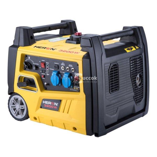 HERON Heron, benzinmotoros áramfejlesztő, kézi indítás, 3,0 kVA, 230V, 1
fázisú, inverteres