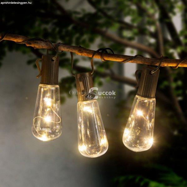 Garden of Eden Szolár LED fényfüzér - villanykörte design - 30 LED - 180 cm