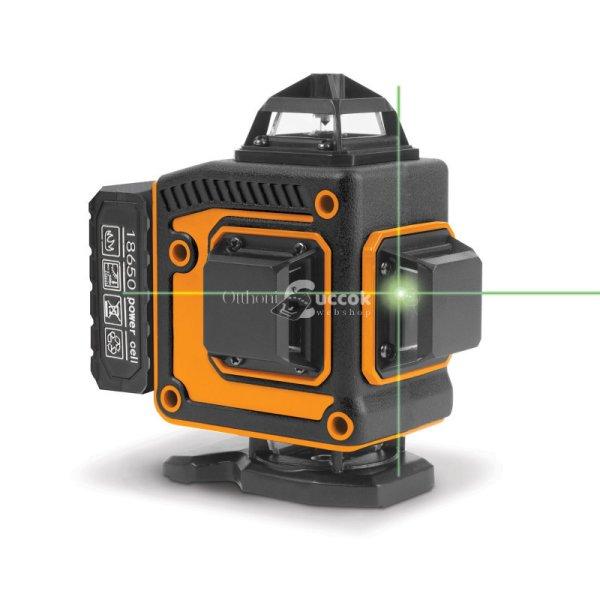 Handy Lézeres szintező szett - max 15 m - 16 zöld lézer - 3D/360° - 2
akkumulátor, 2 konzol, szemüveg