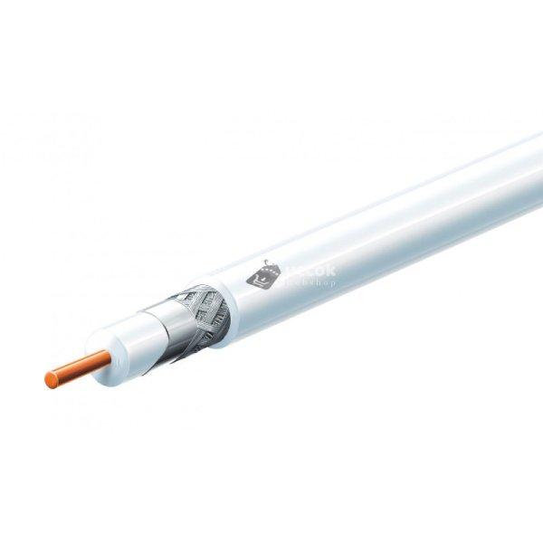 Home RG 6U-500/WH koax kábel, 75 Ohm, PVC és PE szigetelés, réz bevonatú
acél ér, 48 szál rézharisnya, alumínium + PET fólia, 50