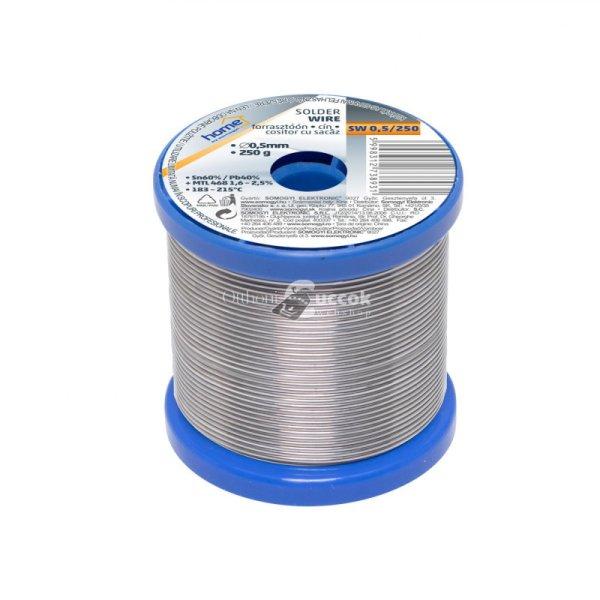 Home SW 0,5/250 forrasztóón, 0,5mm, 250g, európai gyártótól származó
kiváló minőségű forrasztóón, összetétel: SN/PB: 60/40%, gya