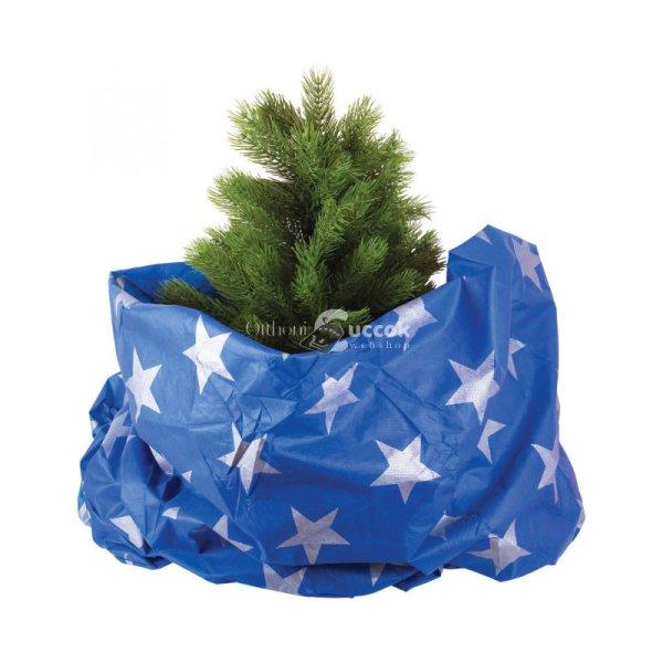 Home KT 250/BL karácsonyfa takaró, kék alap, ezüst csillagok, fleece,
beltéri