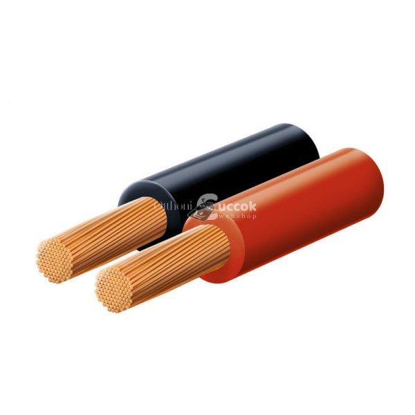 SAL KL 1,5 hangszóróvezeték, piros-fekete, 2 x 1,5 mm2, 0,1 mm elemi szál,
100 m/ tekercs