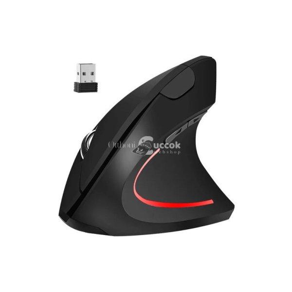 Vezeték nélküli függőleges egér - Ergonómikus design - Optikai szenzor -
6 gomb - USB vevőegység - Fekete