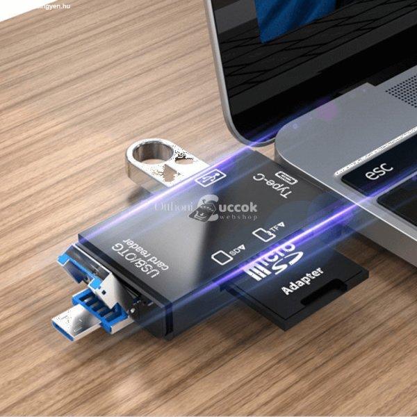 USB C - USB A csatlakozású microSD kártya olvasó