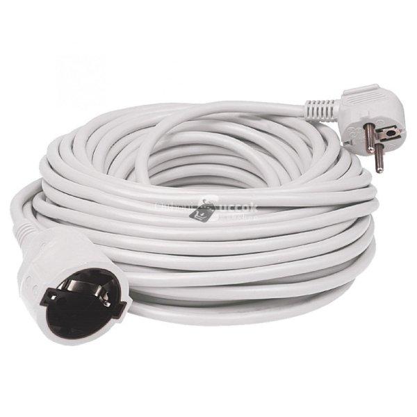 Home NV 2-20/WH/1,5 hosszabító, 20 m, H05VV-F 3G1,5 mm2 kábel, IP 20 kivitel,
250V~/16A/3680W, pipa alakú dugó és egyenes lengő