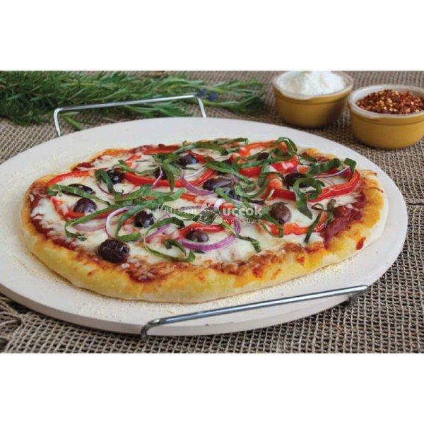 Pizzasütő kő lap, állvánnyal - 33 cm (Perfect Home)