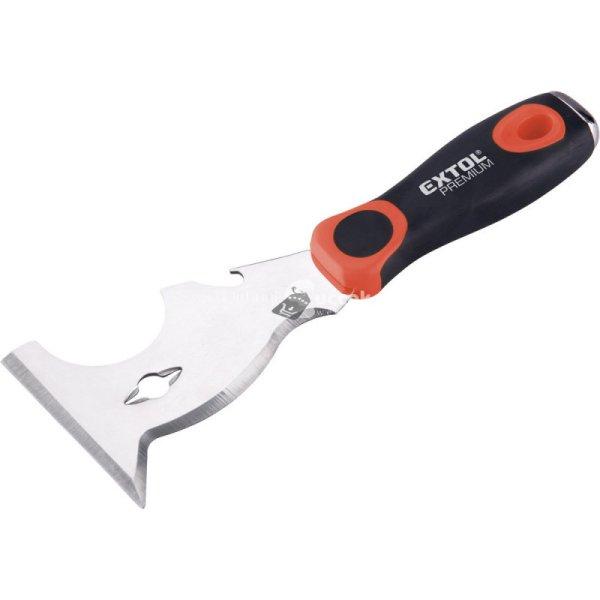 EXTOL PREMIUM spakli, Multifunkciós, üthető; 7,5 cm, inox, két komponenses
műanyag nyél (tisztító)