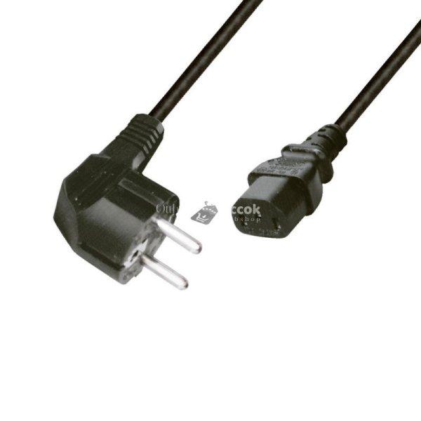 Home N 5 számítógépes hálózati csatlakozókábel, 2 m, H05VV-F 3G0,75 mm2
kábellel, védőérintkezős, max.1380W, fekete