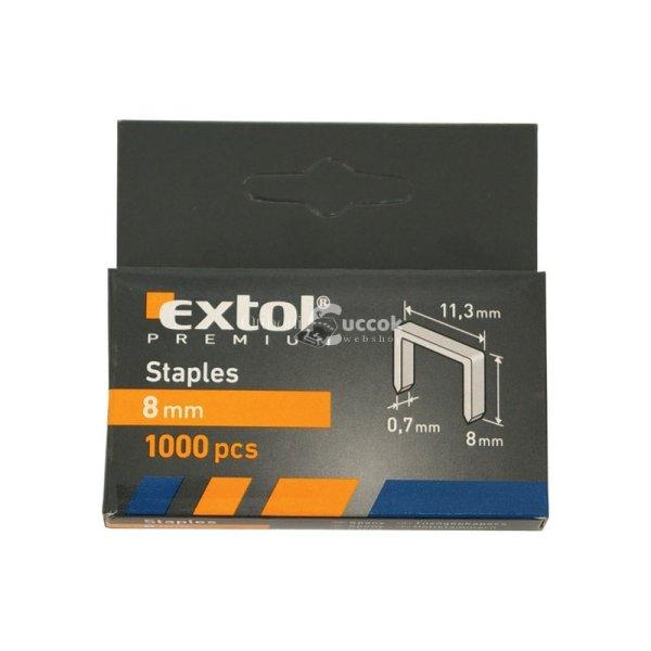 EXTOL PREMIUM tűzőgépkapocs (11,3×0,52×0,7); 8mm, 1000db