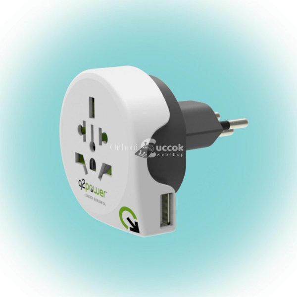 Q2POWER 1.100210 utazóadapter, World to Switzerland USB, indulási ország:
AUS/CHINA, IT, UK, CH, BRAZIL, USA, EURO, célország: C