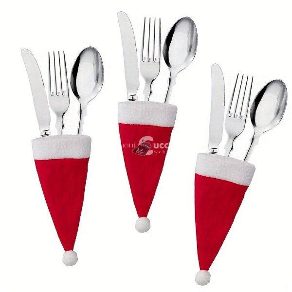 10db, Karácsonyi Kés Villa Kiskalap, 6*12cm Piros Mini Karácsonyi Kalap,
Borosüveg Kés és Villa Asztaldísz