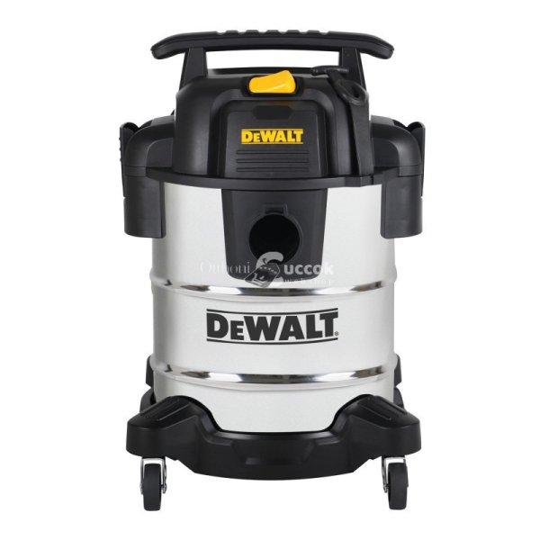 DeWALT DXV25S száraz-nedves porszívó, rozsdamentes váz, 25 liter, 15 Kpa,
37,8 l/s, 8 tartozék, 1050 W