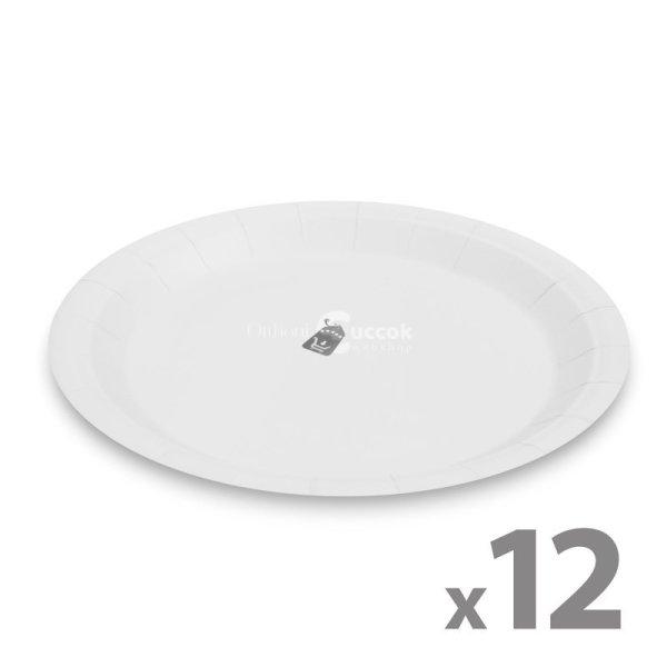 Family Papírtányér szett - fehér - 23 cm - 12 db / csomag