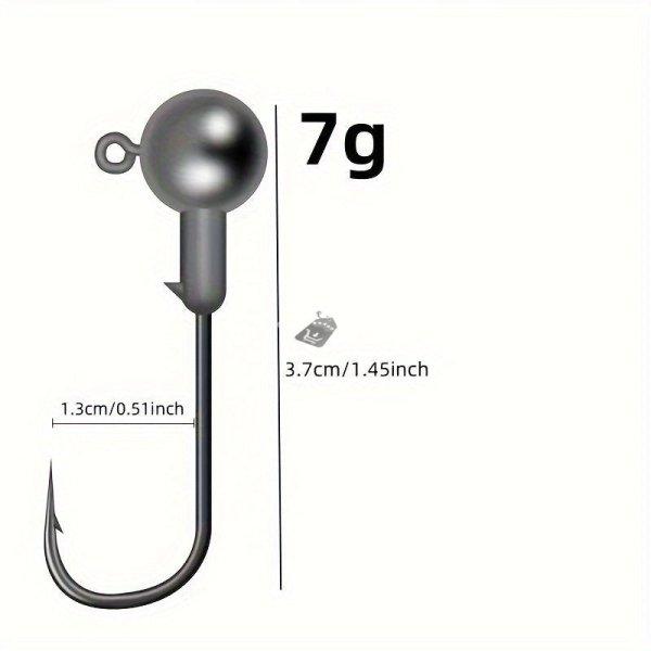 10 darab Jig Head Hook, Befogott ólomfejű horog