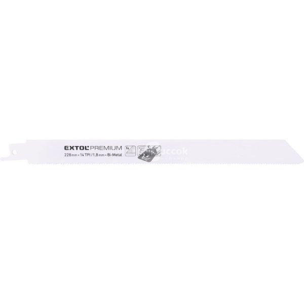 EXTOL PREMIUM szablyafűrészlap klt., 3db, Bosch befogás, 225 mm, 14T,
Bimetal, fém anyagokhoz, tiszta vágás