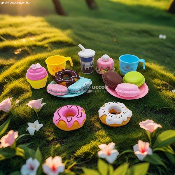 Luxus sütiző készlet - Macaron, Fánk, Tejes Torta és Sütemények
Délutáni Tea Szerepjátékhoz
