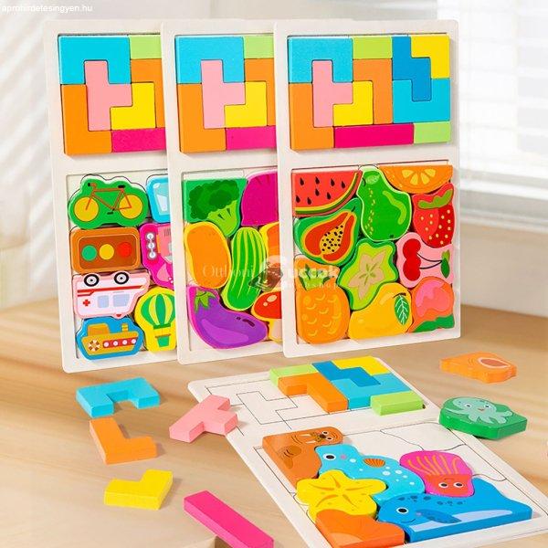 Színes 3D Fa Puzzle - Fejlesztő Játék Gyerekeknek, Fejleszti az
Intelligenciát és Kreativitást