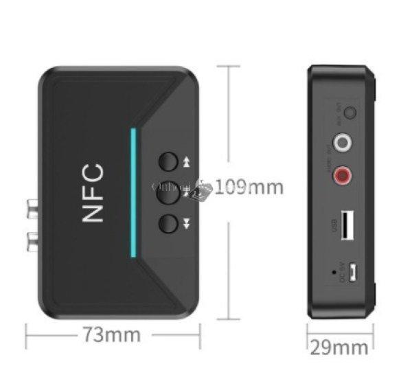 Bluetooth 5.0 audio vevő adapter - vezeték nélküli zenelejátszás autóban
és otthoni hangrendszerekhez