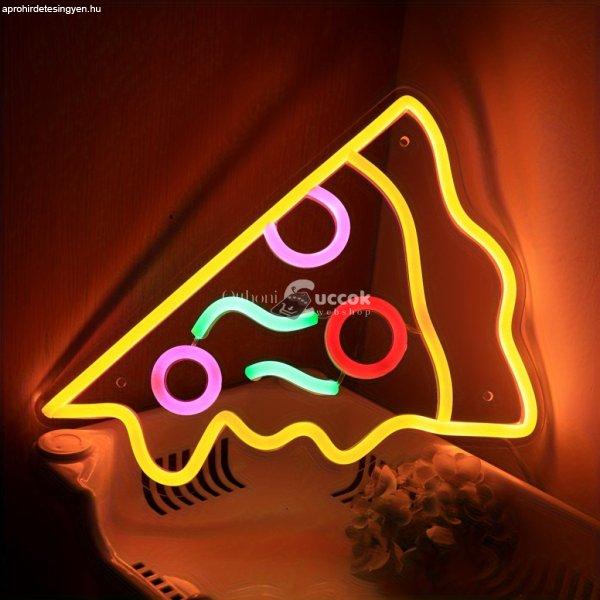Pizzaszelet LED neon tábla