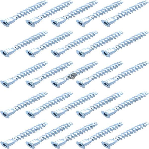 25 db M7x50 mm-es megerősített hatszögletes üregcsavarszeg, szénacél
bútorösszekötő rögzítő