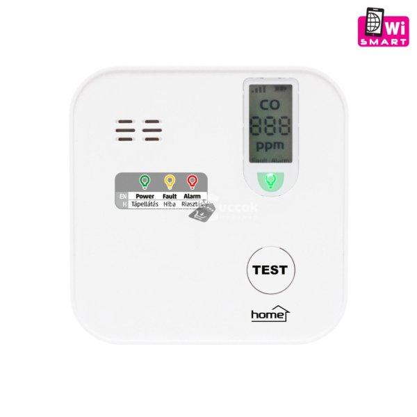 Home CO10SMART szén-monoxid vészjelző, Tuya kompatibilis, Wi-Fi kapcsolat ,
LCD kijelző, elemes, 5 év elem élettartam, 10 év érzékelő élettartam