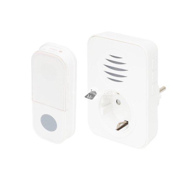 Home DBA1101AC vezeték nélküli csengő, elemes nyomógomb, max 150m
hatótáv, 38 dallam, IP44 nyomógomb