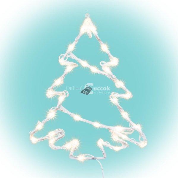 Home KID502WW fenyőfa ablakdísz, kül- és beltéri kivitel, 35 db melegfehér
LED, 2 tapadókorong, fehér tápkábel, 33 x 28 cm
