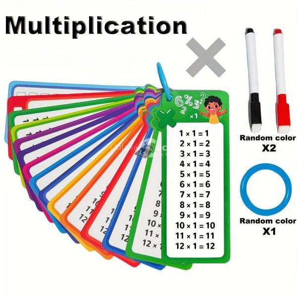 Matematikai Kártya Készlet - Összeadás, Kivonás, Szorzás, Osztás és
Tört Önellenőrző Tanulóeszköz Gyerekeknek és Felnőtteknek