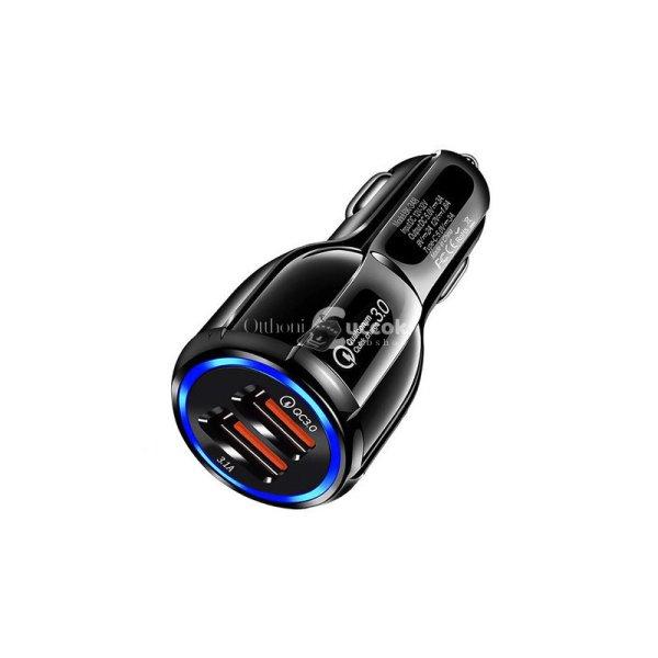 2xUSB gyorstöltő 3.0 autós adapter szivargyújtó csatlakozóhoz, gyors
töltés támogatással