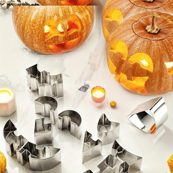 10 darabos Sinzaz Halloween tökfaragó rozsdamentes acél formakészlet -
Tökéletes DIY sütéshez és díszítéshez, különböző tök méretekhez
alkalmazkodik
