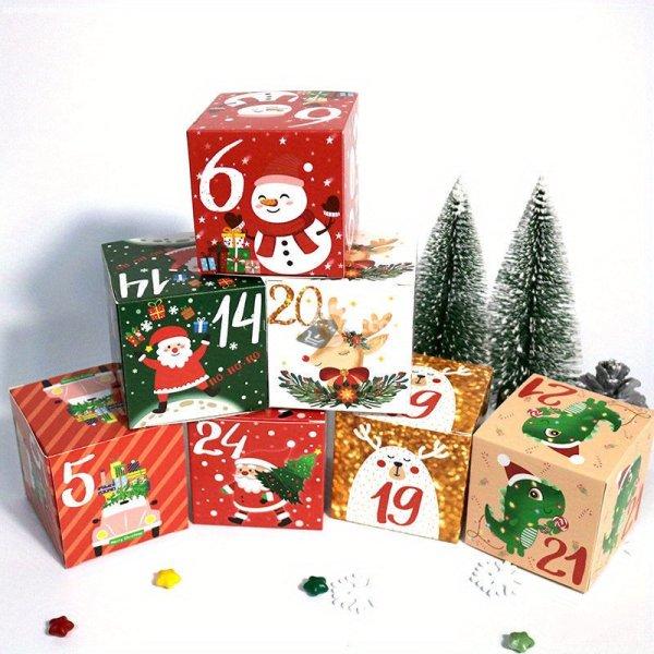 24db Adventi Kalendárium Csemegedobozok - 24 Napos Ünnepi Ajándékcsomagoló
Készlet