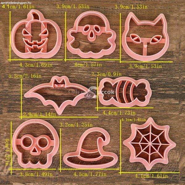 8 darabos Halloween Süteményszaggató és Kiszúró Készlet sütéshez