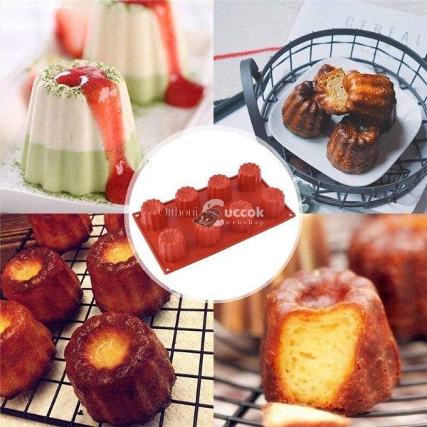 Canelé sütőforma szilikonból - süteménykészítéshez