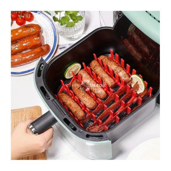 Szilikon légsütő grill állvány - Hőálló és tapadásmentes sütőeszköz
légkeveréses sütőkhöz