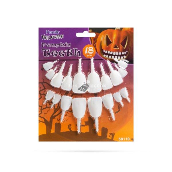 Halloween-i töklámpás dekorációs fogkészlet - 18 fog / csomag