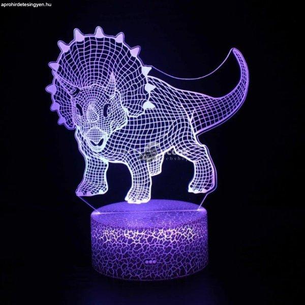 3D Dinoszaurusz LED Éjjeli Lámpa - T-Rex Gyerekszobába