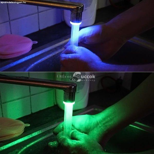 LED-es csapvég hőmérséklet szenzoros, elem nélküli
vízhőmérséklet-jelző rendszer